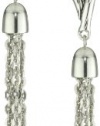 T Tahari Bamboo Silver Tassel Drop Earrings with Post