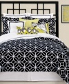 Black and white chic. A latticework design creates a bold look in this Black Trellis duvet cover set from Trina Turk for a decidedly contemporary appeal. Button closure.