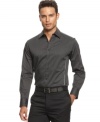 Thin stripes and a flattering fit give this INC International Concepts button down a sleek style.