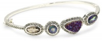 Judith Jack Moorea Sterling Silver, Quartz and Druzy Bangle Bracelet Judith Jack Moorea Sterling Silver, Quartz and Druzy Bangle Bracelet