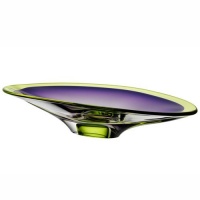 Kosta Boda 7071117 19-2/3-Inch Vision Dish, Green and Purple