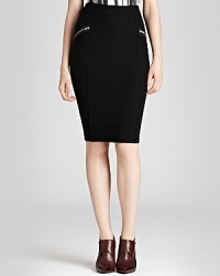 This fitted REISS skirt, rendered in soft wool, is the ultimate style staple for fall-a classic essential with zipper detail for that unexpected edge. Team it with an oversized blouse and a waist-cinching belt to accentuate the silhouette, which is a key trend this season.