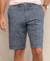 Always ahead of the curve. These stylish chambray shorts are a modern upgrade of a timeless look from Tommy Hilfiger.