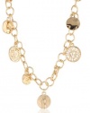 Anne Klein Lions Den Gold-Tone Lion Icon Strand Necklace, 42