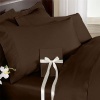 Egyptian Bedding 1500 Thread Count Egyptian Cotton 4 Piece Bed Sheet Set, King , Chocolate Solid