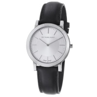Burberry Men's BU2350 Slim Silver Dial Black Leather Strap Quartz Watch Burberry Men's BU2350 Slim Silver Dial Black Leather Strap Quartz Watch