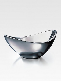 A clean, contemporary look crafted with sloping lines in gleaming aluminum. Retains both hot and cold 16 ounce capacity 7 diam. Hand wash Imported A clean, contemporary look crafted with sloping lines in gleaming aluminum. Retains both hot and cold 16 ounce capacity 7 diam. Hand wash Imported