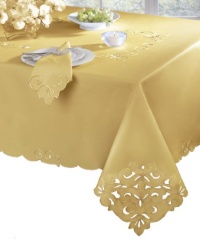 Homewear Cutwork and Emboridery Tablecloth Southampton Scroll 60 by 84-Inch Oblong Tablecloth, Gold Homewear Cutwork and Emboridery Tablecloth Southampton Scroll 60 by 84-Inch Oblong Tablecloth, Gold