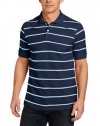 IZOD Men's Big-Tall Stripe Pique Polo, Dress Blue, XX-Large