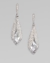 EXCLUSIVELY AT SAKS. A dramatic drop design, with a faceted, marquis-shaped cubic zirconia enrobed in pavé crystals.Cubic zirconia and crystal Rhodium plated Drop, about 1¾ Post-and-hinge back Imported