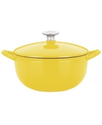 Classic good looks and outstanding performance put this covered soup pot at the front of its class. Treat your taste buds and loved ones to a culinary feast with the extraordinary soups, stews, stocks and vegetable dishes you whip up in this pot. Famed chef Mario Batali introduces the beauty of cast iron into your kitchen with a versatile addition that heats up fast, retains heat like a pro and eliminates hot spots that burn foods. Limited lifetime warranty. (Clearance) Classic good looks and outstanding performance put this covered soup pot at the front of its class. Treat your taste buds and loved ones to a culinary feast with the extraordinary soups, stews, stocks and vegetable dishes you whip up in this pot. Famed chef Mario Batali introduces the beauty of cast iron into your kitchen with a versatile addition that heats up fast, retains heat like a pro and eliminates hot spots that burn foods. Limited lifetime warranty. (Clearance)