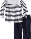 Splendid Littles Baby-boys Infant Florence Stripe Tee and Pant Set, White, 3-6 Months