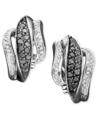 Add drama to your look with gorgeous, contrasting diamonds. These alluring earrings feature round-cut white diamonds (1/5 ct. t.w.) and black diamonds (1/2 ct. t.w.) set in 14k white gold. Approximate drop: 3/4 inch. Add drama to your look with gorgeous, contrasting diamonds. These alluring earrings feature round-cut white diamonds (1/5 ct. t.w.) and black diamonds (1/2 ct. t.w.) set in 14k white gold. Approximate drop: 3/4 inch.