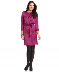 This sweet little petite dress from Spense is as feminine as can be! Featuring pretty pleats and a ribbon-sash belt, it's a perfect date night ensemble! This sweet little petite dress from Spense is as feminine as can be! Featuring pretty pleats and a ribbon-sash belt, it's a perfect date night ensemble!