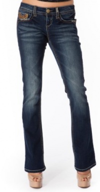 Wallflower Juniors Vintage Collection Legendary Boot Cut Denim Jeans with Studded Flap Back Pocket Wallflower Juniors Vintage Collection Legendary Boot Cut Denim Jeans with Studded Flap Back Pocket