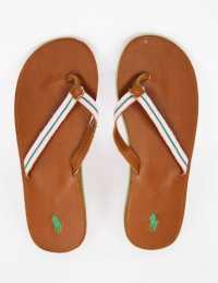 Polo Ralph Lauren Womens Tan, Pink, & Green Leather Sole Sandals/Flip Flops/Beach Ware-10 Polo Ralph Lauren Womens Tan, Pink, & Green Leather Sole Sandals/Flip Flops/Beach Ware-10