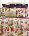 Crafted of luxe 200-thread count cotton percale, this Surrey Garden flat sheet from Lauren Ralph Lauren features a classic plaid pattern in tan and purple for a delightful presentation.