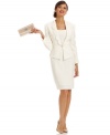 A special event deserves a special outfit: Tahari by ASL combines a sleek sheath with a feminine, scalloped-lapel jacket for a unique look.