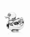 A darling ducky charm in sterling silver ups the cute quotient of your PANDORA bracelet.