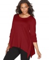 NY Collection's handkerchief hem plus size top and leggings will make the perfect couple.