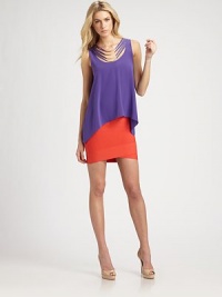 Subtle distressing and an asymmetrical hi-low hem enhance this silk top with street-smart style. Distressed scoopneckSleevelessAsymmetrical hi-low hemDistressed scoopbackSilkDry cleanImportedModel shown is 5'10 (177cm) wearing US size Small. Subtle distressing and an asymmetrical hi-low hem enhance this silk top with street-smart style. Distressed scoopneckSleevelessAsymmetrical hi-low hemDistressed scoopbackSilkDry cleanImportedModel shown is 5'10 (177cm) wearing US size Small.