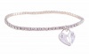 Anklet - A36 - Swarovski (tm) Crystal - Stretch ~ Clear with Heart Lock Charm (9)