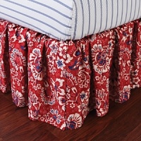 With a spirit that recalls the vibrant beauty of the French countryside, batik sunflowers, rustic calico and vintage ticking stripes, Lauren Ralph Lauren's Villa Martine collection is delightfully executed in a palette of fresh red, white and blue for bucolic style that lends a summery mood to any décor. With a spirit that recalls the vibrant beauty of the French countryside, batik sunflowers, rustic calico and vintage ticking stripes, Lauren Ralph Lauren's Villa Martine collection is delightfully executed in a palette of fresh red, white and blue for bucolic style that lends a summery mood to any décor.