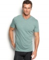 Refresh your classic v-neck t-shirts with these cool and comfortable heathered t-shirts by Alfani.