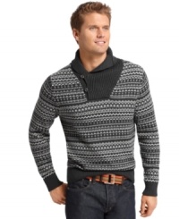 Standout details on this Izod sweater give you effortless, eye-catching appeal for any day out. Standout details on this Izod sweater give you effortless, eye-catching appeal for any day out.