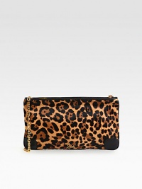 Plush leopard-print calf hair is paired with smooth leather trim in this versatile design. Detachable chain shoulder strap, 11½ dropTop zip closureOne inside open pocketSignature red lining11½W X 7H X 1DMade in Italy Plush leopard-print calf hair is paired with smooth leather trim in this versatile design. Detachable chain shoulder strap, 11½ dropTop zip closureOne inside open pocketSignature red lining11½W X 7H X 1DMade in Italy