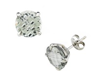 Genuine Green Amethyst Earrings by Effy Collection® in 14 kt White Gold