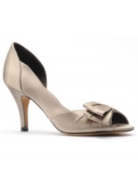 Life is sweet in the Isola Dolce Pumps with their luscious satin upper, sexy peekaboo cut, and flirty bow decor. Life is sweet in the Isola Dolce Pumps with their luscious satin upper, sexy peekaboo cut, and flirty bow decor.