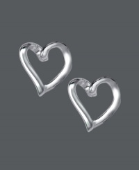 You'll simply adore this sweet style. Let love shine in Unwritten's cut-out heart stud earrings. Crafted in sterling silver. Approximate diameter: 1/3 inch.