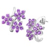 Sterling Silver Amethyst Flowers Earrings