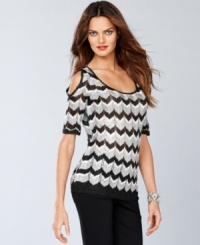 Cut it out! INC's sexy pointelle sweater gets the party started with sequin-flecked zigzag knit and bold shoulder cutouts. (Clearance) Cut it out! INC's sexy pointelle sweater gets the party started with sequin-flecked zigzag knit and bold shoulder cutouts. (Clearance)