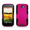 Buy World Apex TPU and Net Hybrid Hard Case for T-mobile HTC One S - Black/Hot Pink