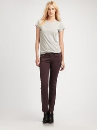 Comfortable slim-leg denim in a chic, leggings-style silhouette. THE FITRise, about 7Inseam, about 30Leg opening, about 12THE DETAILSButton closureZip flyFive-pocket styleSupima cotton/cotton/modal/polyurethaneMachine washMade in USA of imported fabricModel shown is 5'11 (178cm) wearing US size 4. Comfortable slim-leg denim in a chic, leggings-style silhouette. THE FITRise, about 7Inseam, about 30Leg opening, about 12THE DETAILSButton closureZip flyFive-pocket styleSupima cotton/cotton/modal/polyurethaneMachine washMade in USA of imported fabricModel shown is 5'11 (178cm) wearing US size 4.