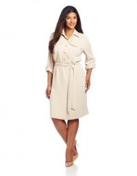 Jones New York Women's Plus Size Long Sleeve Tunic Dress With Tie Jones New York Women's Plus Size Long Sleeve Tunic Dress With Tie