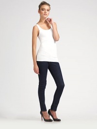 Fitted and easy to wear alone or layered underneath your favorite top.ScoopneckOne size fits mostAbout 25 from shoulder to hem92% nylon/8% elastaneDry cleanMade in USA of imported fabrics Fitted and easy to wear alone or layered underneath your favorite top.ScoopneckOne size fits mostAbout 25 from shoulder to hem92% nylon/8% elastaneDry cleanMade in USA of imported fabrics