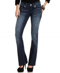 Earl Jeans' petite jeans feature a smart dark wash and flattering bootcut leg -- a denim essential! Earl Jeans' petite jeans feature a smart dark wash and flattering bootcut leg -- a denim essential!