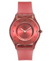 All in good taste: this burgundy-hued Swatch watch from the Burgundy Softness collection makes casual looks elegant. All in good taste: this burgundy-hued Swatch watch from the Burgundy Softness collection makes casual looks elegant.