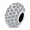 White Crystal Bead Sterling Silver Charm Fits Pandora Chamilia Biagi Trollbeads European Bracelet