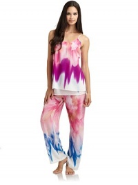 THE LOOKAllover abstract printShirt collarPatch pocket at chestButton closureCropped pants with drawstring waistTHE FITTop: about 26 from shoulder to hemPants: rise, about 11; inseam, about 25THE MATERIALPolyesterCARE & ORIGINMachine washImportedModel shown is 5'10 (177cm) wearing US size Small. THE LOOKAllover abstract printShirt collarPatch pocket at chestButton closureCropped pants with drawstring waistTHE FITTop: about 26 from shoulder to hemPants: rise, about 11; inseam, about 25THE MATERIALPolyesterCARE & ORIGINMachine washImportedModel shown is 5'10 (177cm) wearing US size Small.
