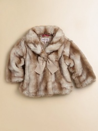 Plush, cozy faux fur topper with grosgrain ribbon bow and front snap closure for your budding fashionista.Fold over collarLong sleevesSnap-front closure with bowModacrylicDry cleanImported Please note: Number of snaps may vary depending on size ordered. Plush, cozy faux fur topper with grosgrain ribbon bow and front snap closure for your budding fashionista.Fold over collarLong sleevesSnap-front closure with bowModacrylicDry cleanImported Please note: Number of snaps may vary depending on size ordered.