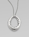 From the Kali Collection. A free-formed, open oval with a pebbled interior in sleek sterling silver on a link chain. Sterling silverLength, about 36Pendant size, about 2Lobster clasp closureImported 