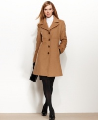 Looking for a top layer to last you from October to March? Larry Levine's walker coat features chic, classic styling and feminine tailoring for a fabulous fit. Looking for a top layer to last you from October to March? Larry Levine's walker coat features chic, classic styling and feminine tailoring for a fabulous fit.