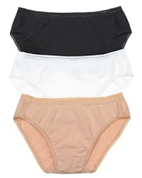 Cotton hi-cut brief with lace trim from OnGossamer. Cotton hi-cut brief with lace trim from OnGossamer.