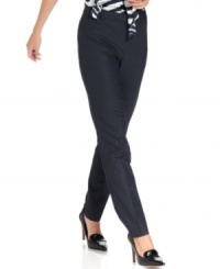 Jones New York's straight-leg trousers offer a sleek silhouette for the office and beyond. Jones New York's straight-leg trousers offer a sleek silhouette for the office and beyond.