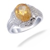 10x8MM 2.40 CT Citrine Ring In Sterling Silver (Available In Sizes 6 - 9)