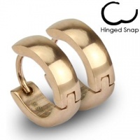 Pair of 316L Stainless Steel Rose Gold IP Huggie Hoop Earrings; Comes With Free Gift Box Pair of 316L Stainless Steel Rose Gold IP Huggie Hoop Earrings; Comes With Free Gift Box